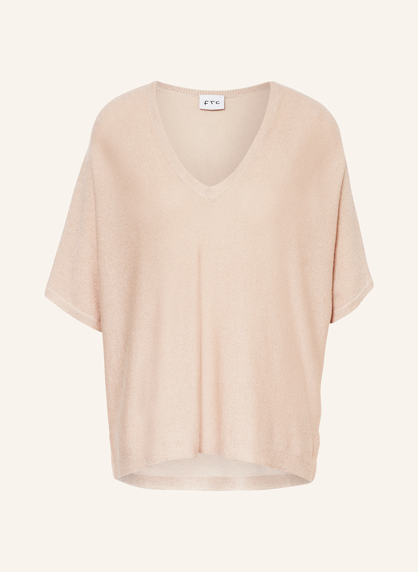 

Вязаная рубашка с блестящей пряжей Ftc Cashmere, бежевый