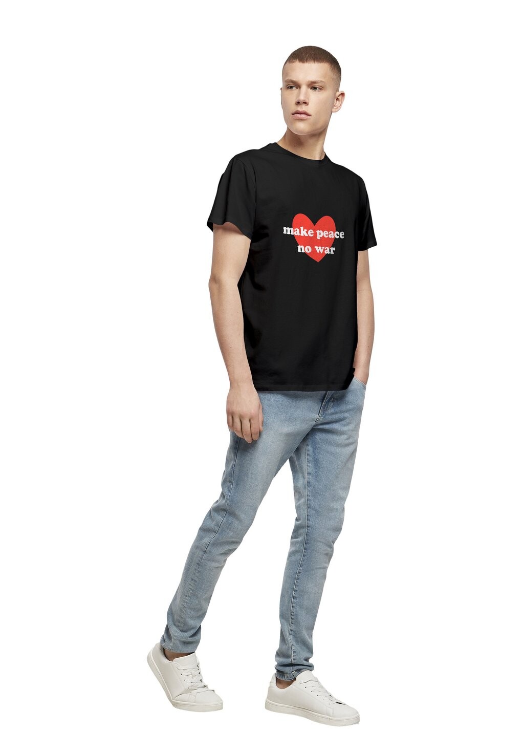 

Футболка с принтом PEACE HEART BASIC Merchcode, черный