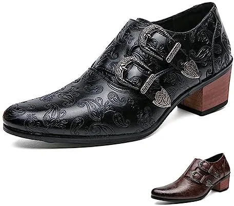 

Мужские ботинки Optigard с двойной пряжкой и застежкой-монах, челси, низкие с заостренным носком, деловые оксфорды, ретро мода, бальные, вечерние, вестерн ковбойские ботильоны, кожаные, без шнуровки, формальные лоферы, черный