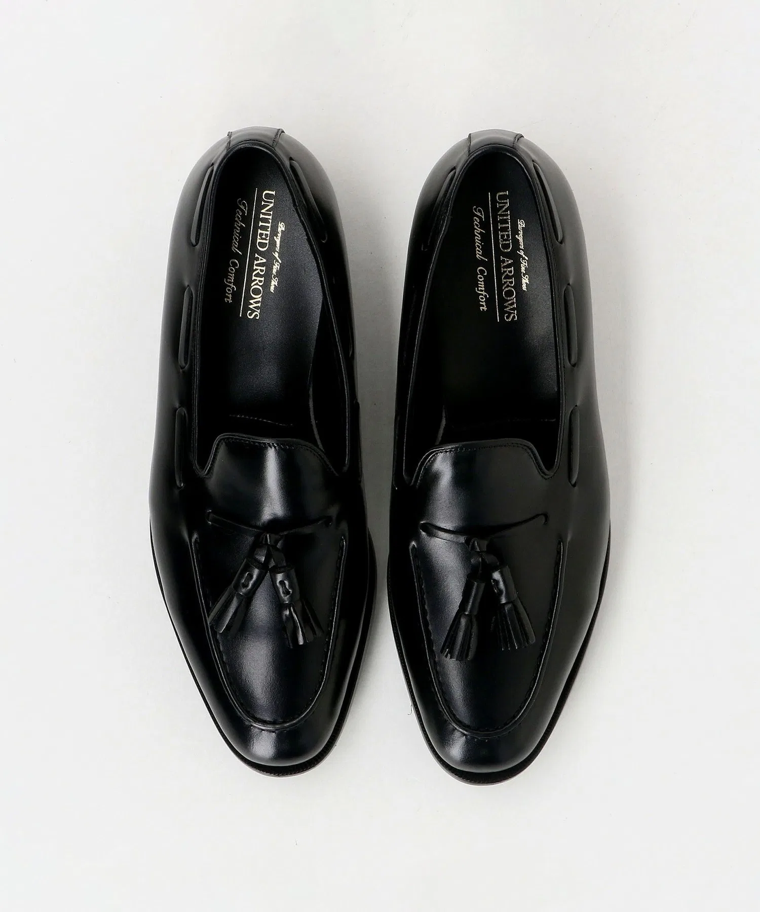 Мужские кожаные лоферы с кисточками UNITED ARROWS COZY чёрные — фото 4