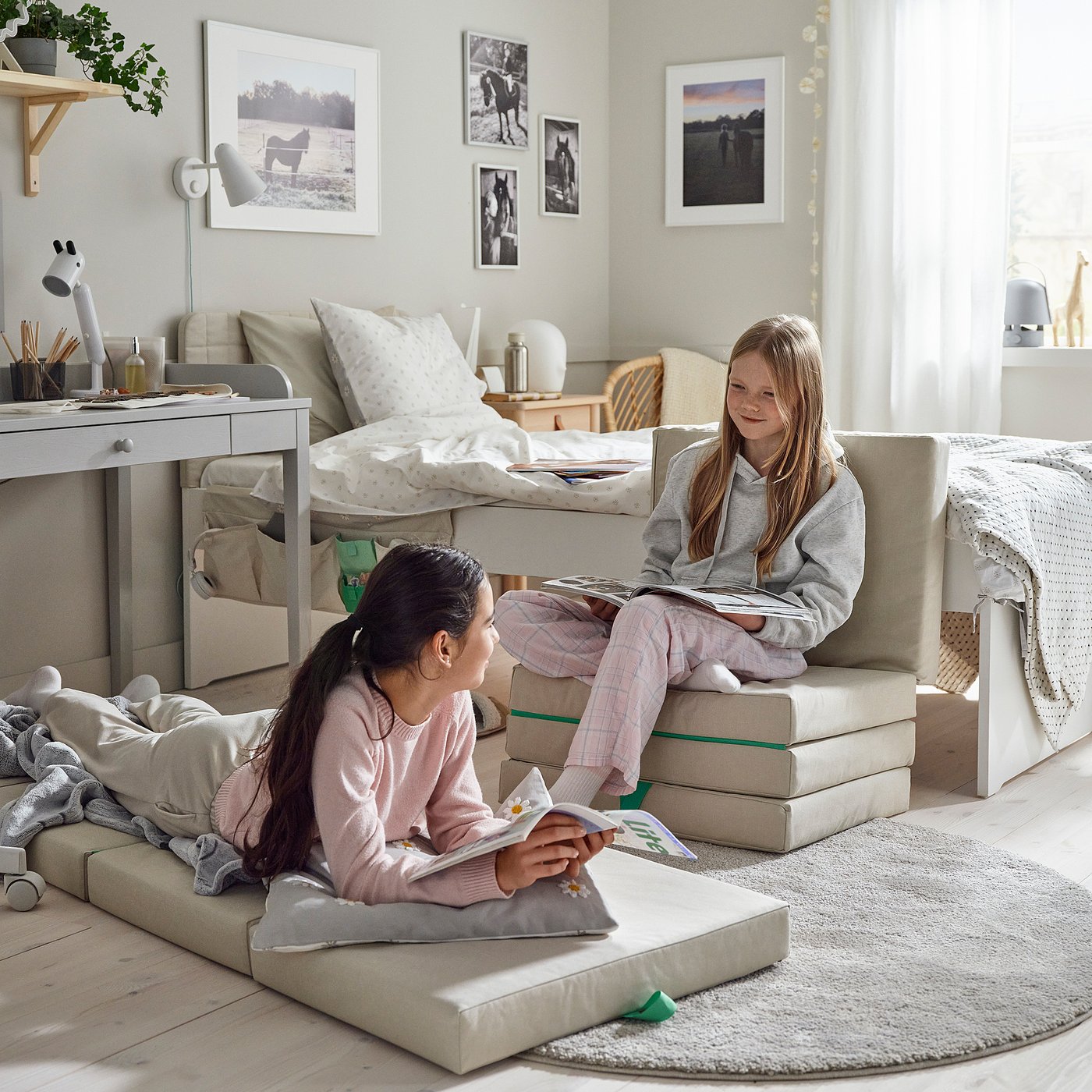 Пуф-матрас IKEA SLAKT, бежевый/зеленый — фото 3