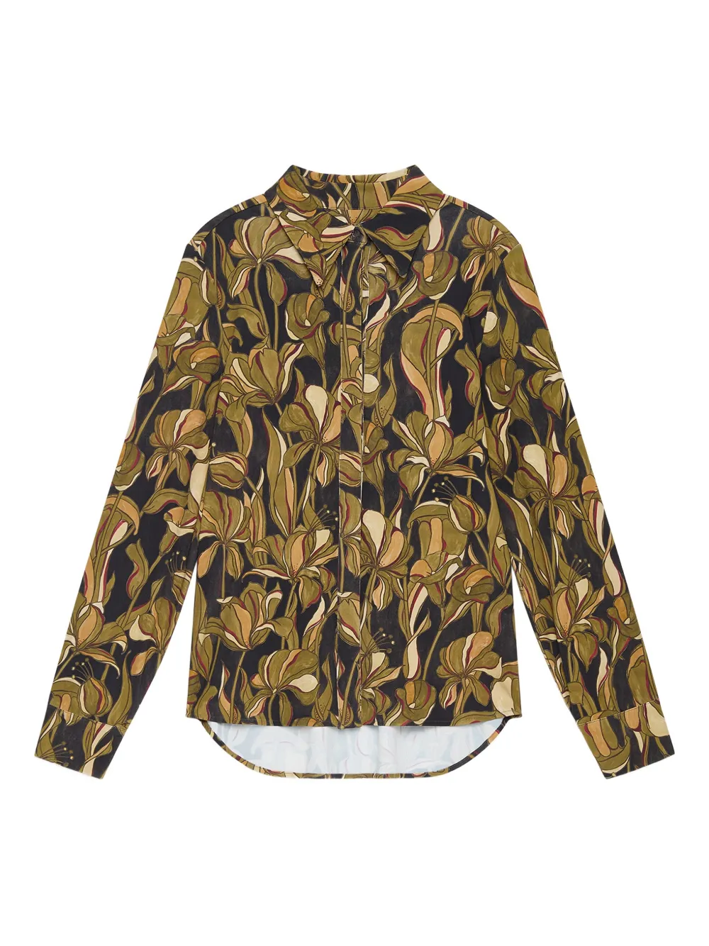 

Рубашка с заостренным воротником и цветочным принтом Maliparmi, желтый