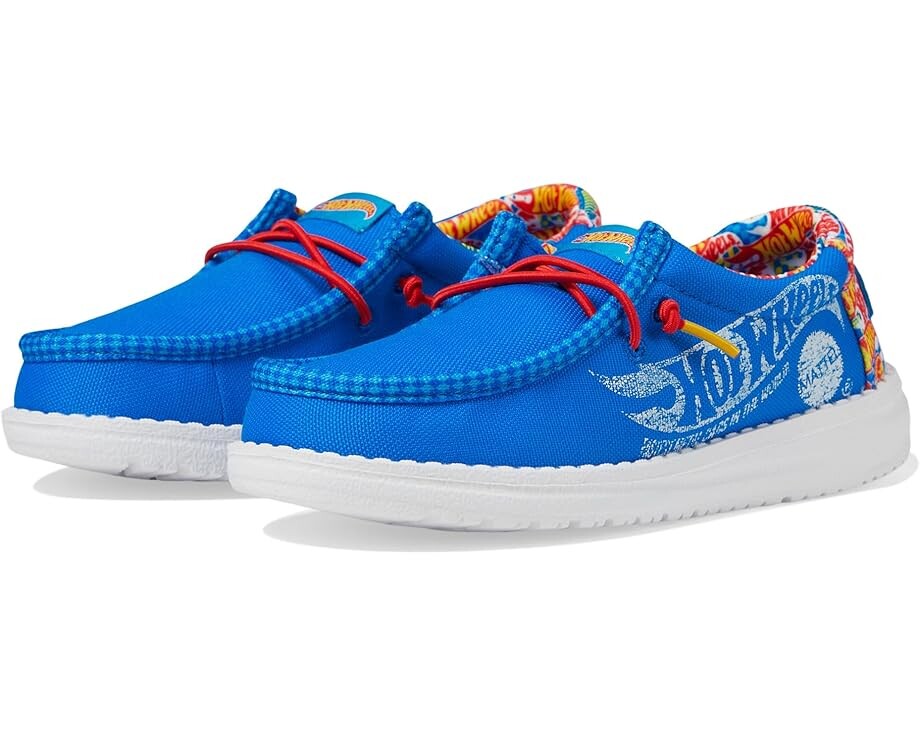 

Кроссовки Hey Dude Kids Wally Hot Wheels, цвет Blue/Multi