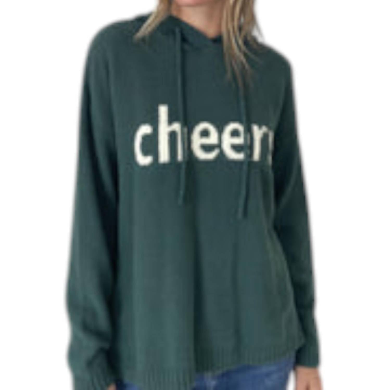 

Толстовка с капюшоном Cheers Graphic в зеленом цвете SIX/FIFTY