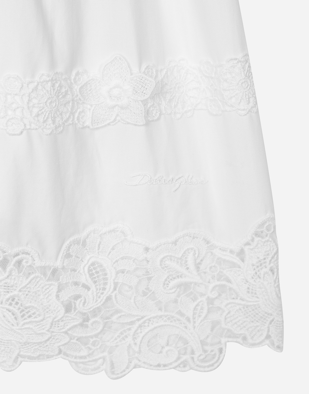 Юбка из поплина и кружева макраме Dolce&Gabbana, белый — фото 3