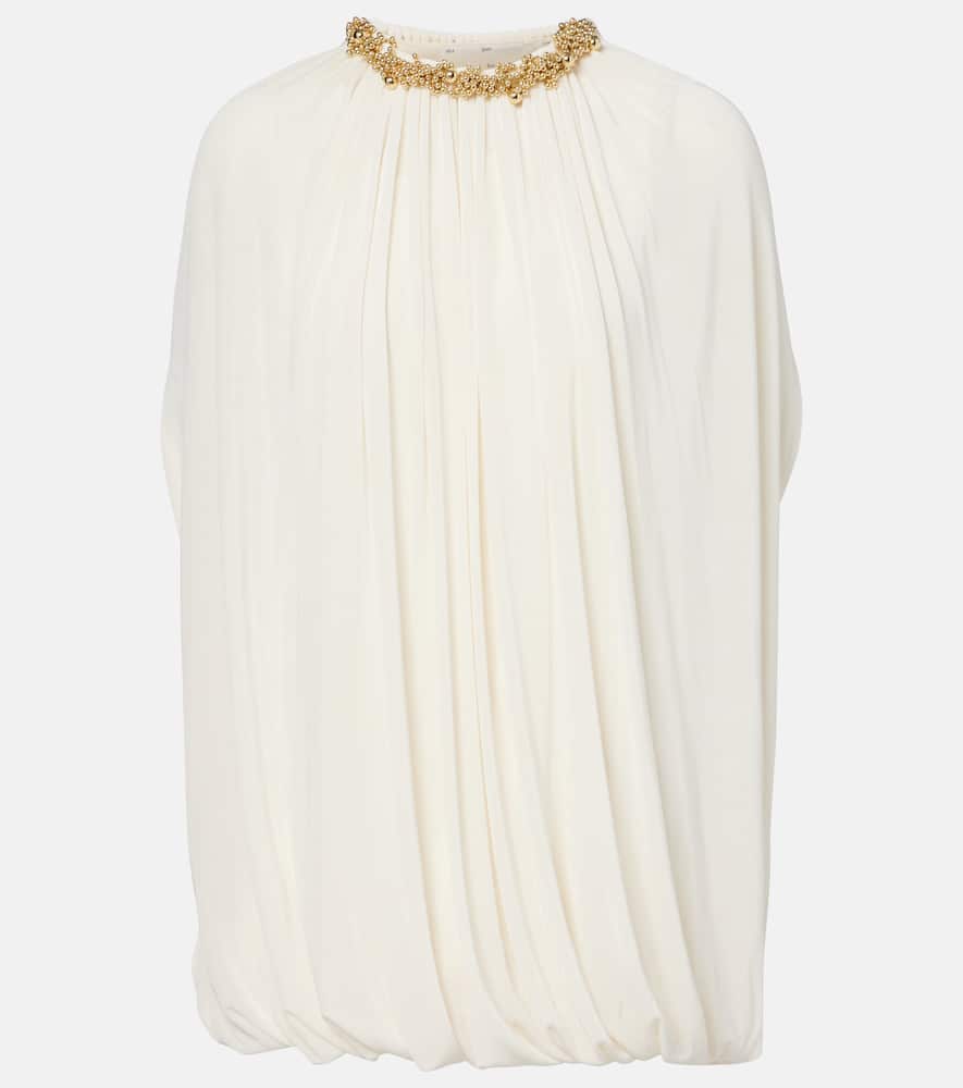 

Мини-платье с драпировкой и декором Xu Zhi, Cream