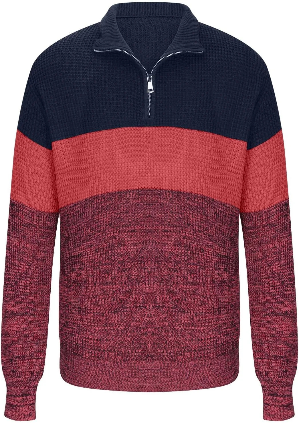 

Мужской свитер 1/4 Zip Pullover с длинными рукавами и мягкой вязкой