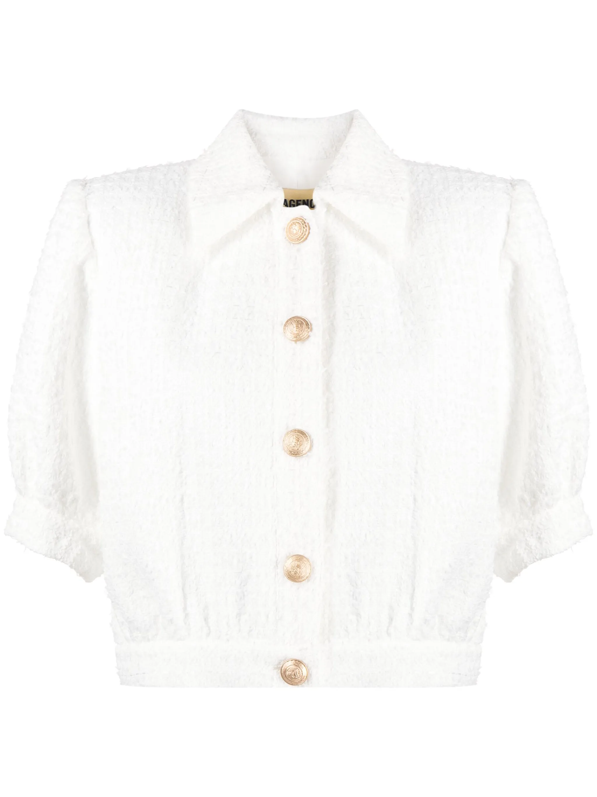 

Укороченный твидовый жакет L'Agence, белый