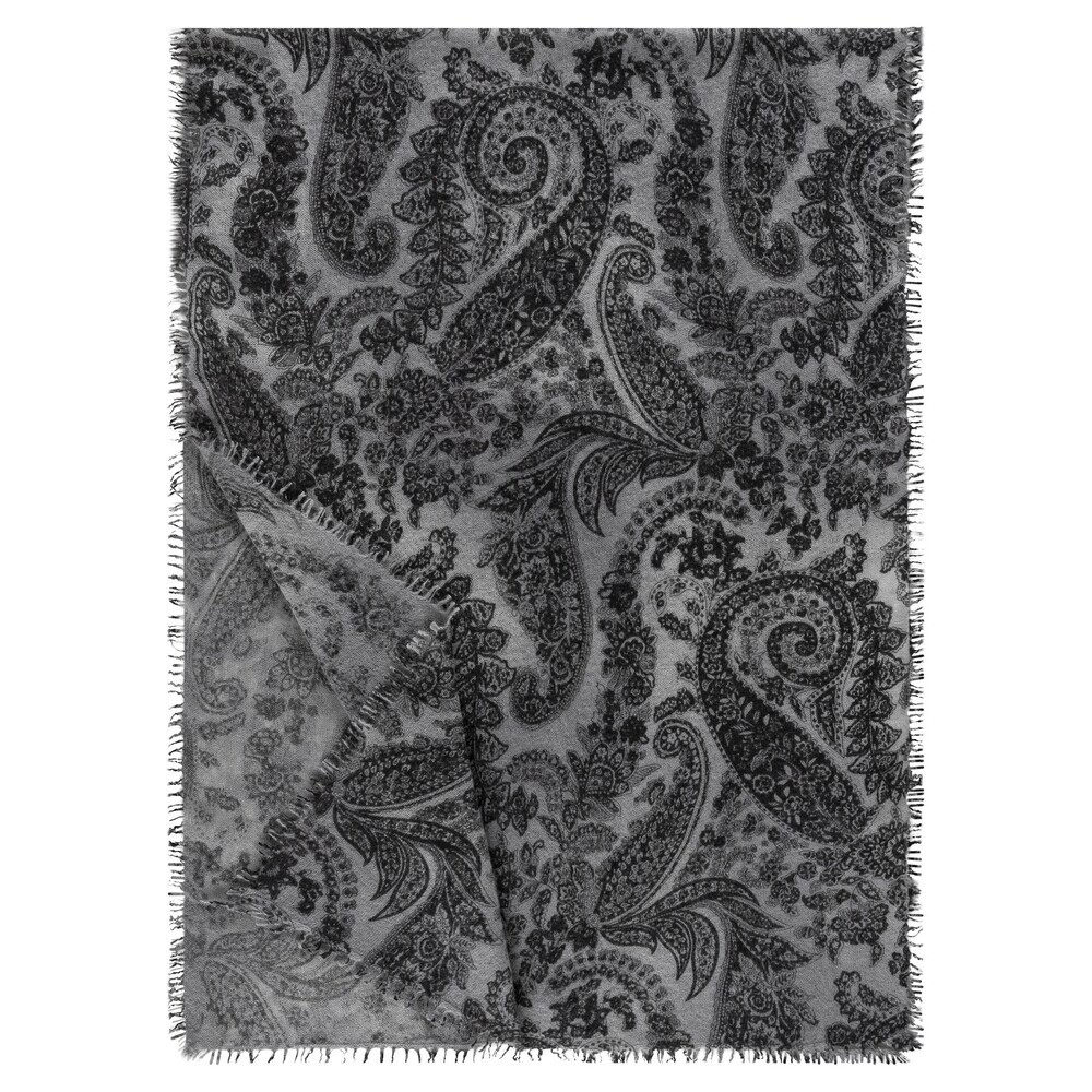 

Шарф Roeckl Soft Paisley, серый/темно-серый
