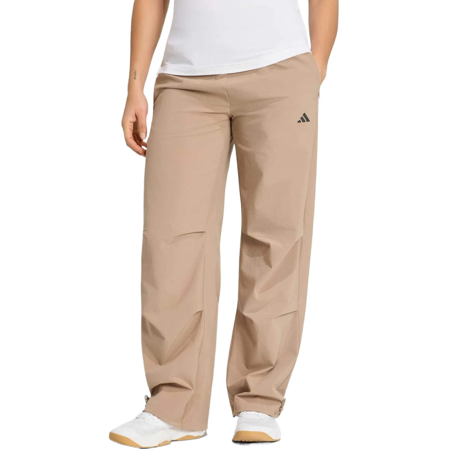 Брюки повседневные женские Powder Brown, прямые, средней посадки Adidas — фото 3