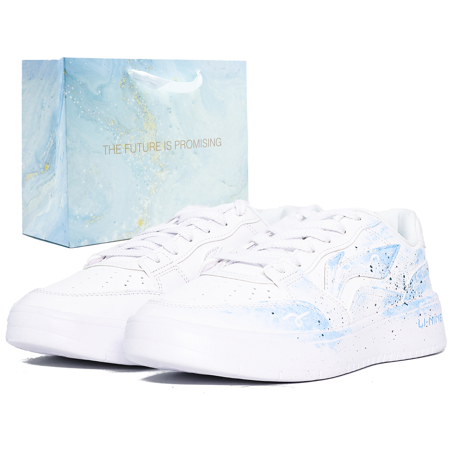 

Li Ning Sycee Абразивостойкие амортизирующие низкие кроссовки для скейтбординга мужские Li-Ning, синий розовый mismatched