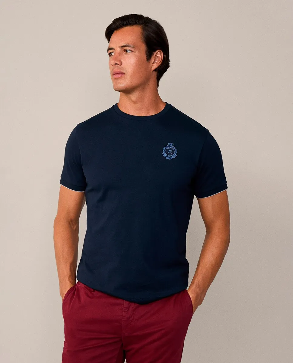 

Мужская футболка Heritage Shield больших размеров Hackett, темно-синий