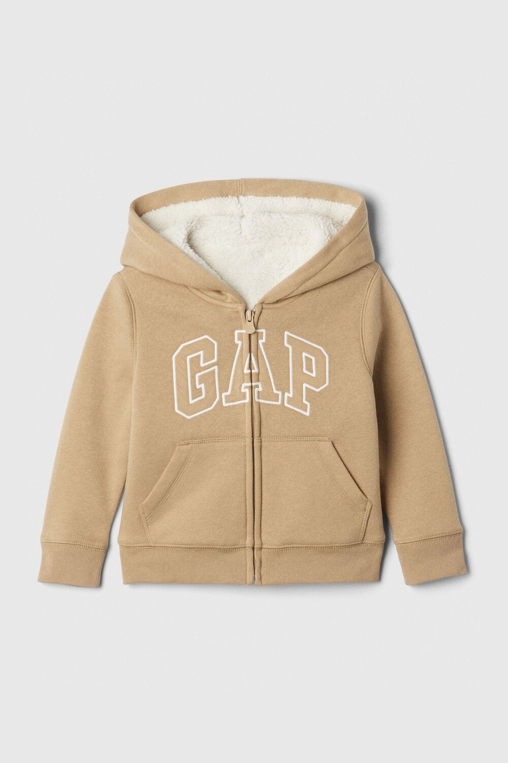 

Толстовка с капюшоном на молнии с подкладкой из шерпы и логотипом (6 мес 5 лет) Gap, коричневый