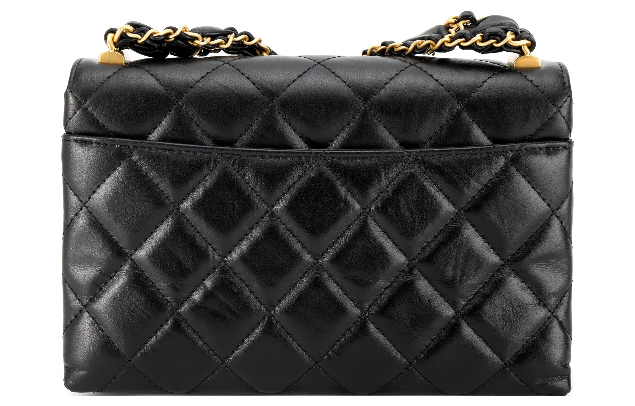 Chanel Сумка из коровьей кожи в виде тофу, дамская сумочка, сумка через плечо, женская, черная — фото 3