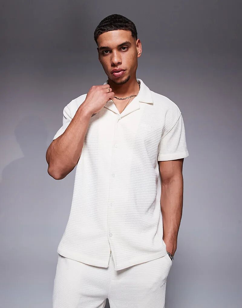 

Рубашка Sixth June с вафельным узором кремового цвета — часть комплекта