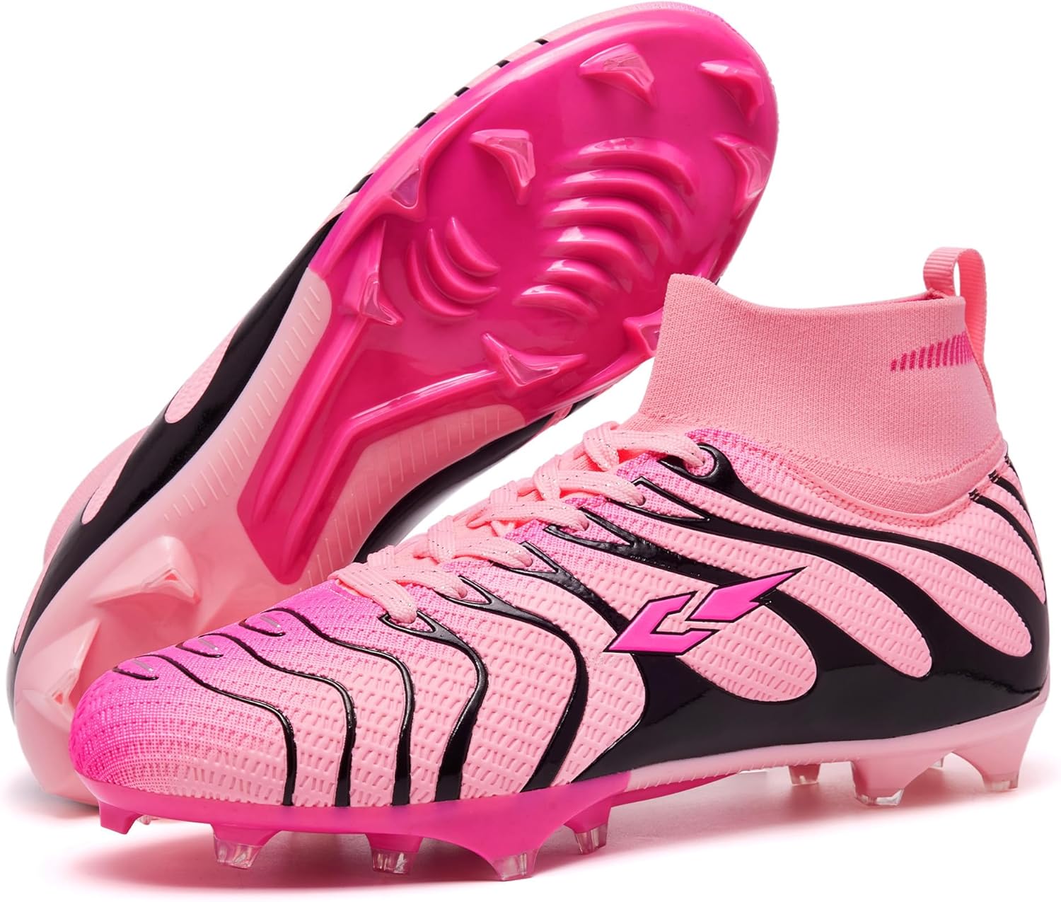 

Футбольные бутсы для мужчин и женщин, легкие тренировочные футбольные кроссовки, унисекс, для улицы, высокие кроссовки Kiusmety, розовый