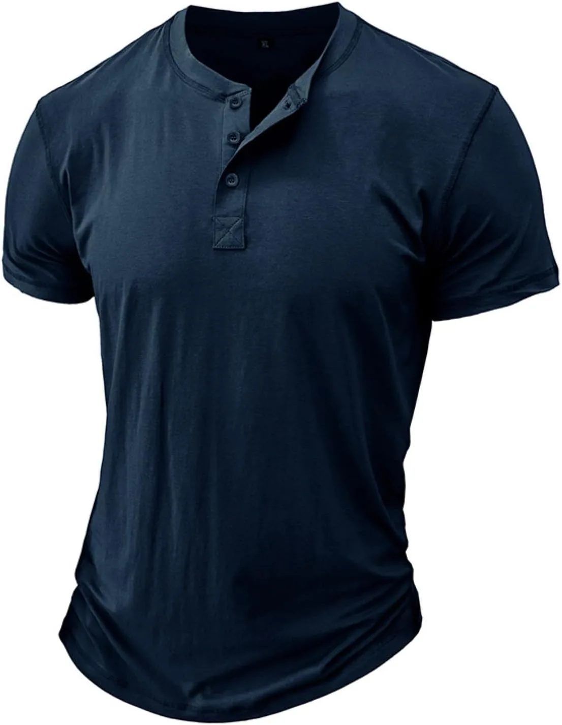 Мужская футболка Henley с коротким рукавом и V-образным вырезом — фото 4