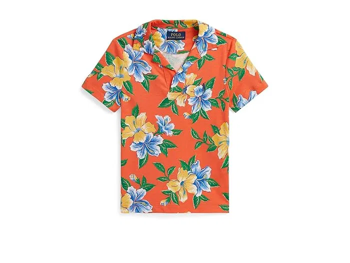 Пижама с флоральным принтом Floral-Print Cotton Jersey Polo Shirt Polo Ralph Lauren Kids, Iconic Hibiscus