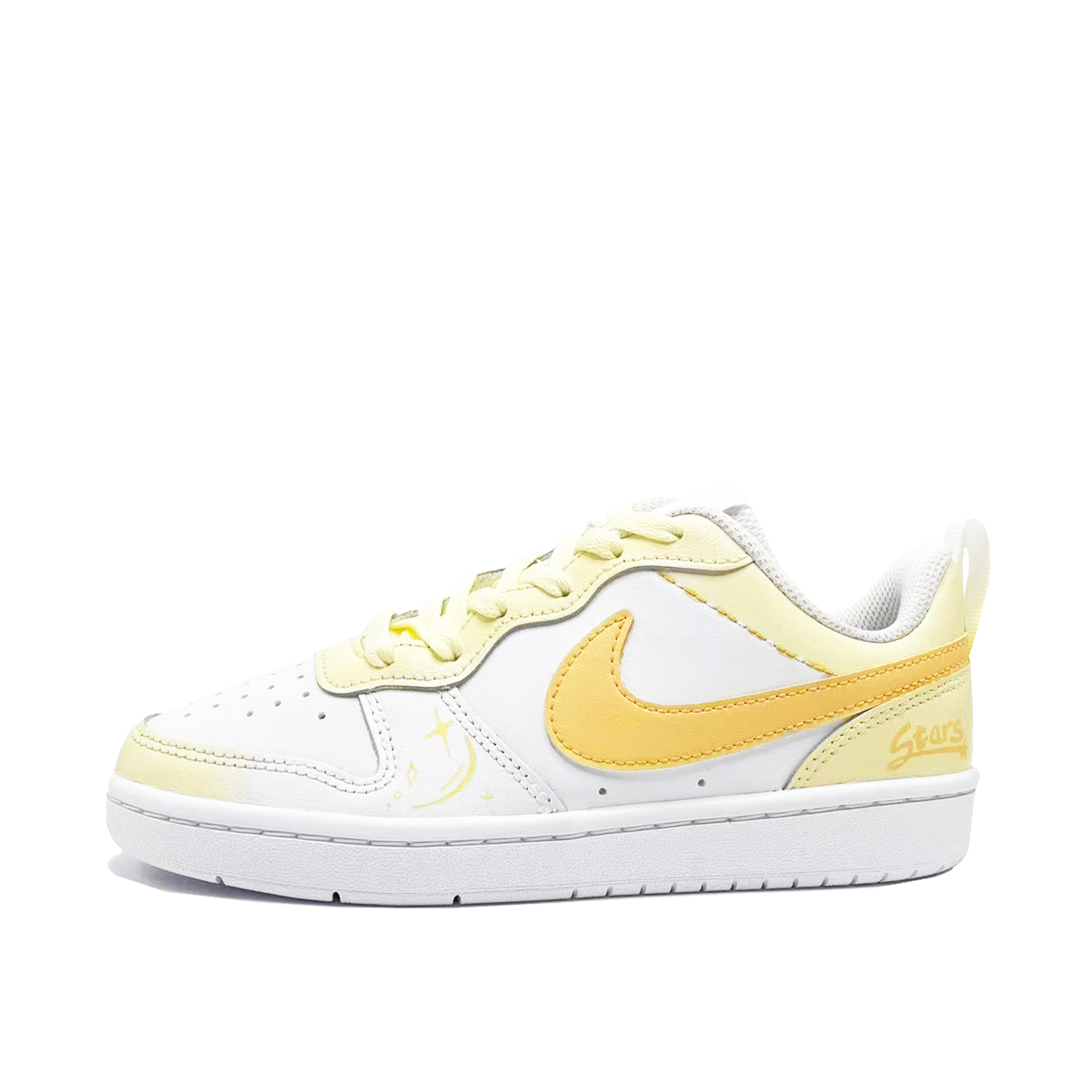 

Кроссовки для скейтбординга Court Borough Lemon Star нескользящие амортизирующие устойчивые к истиранию низкие детские Nike, желтый/белый