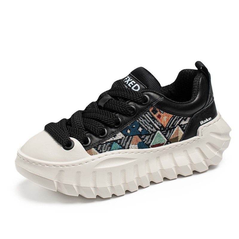 

BAKE Амортизирующие устойчивые к истиранию массивные кроссовки мужские низкие черные, цвет Black