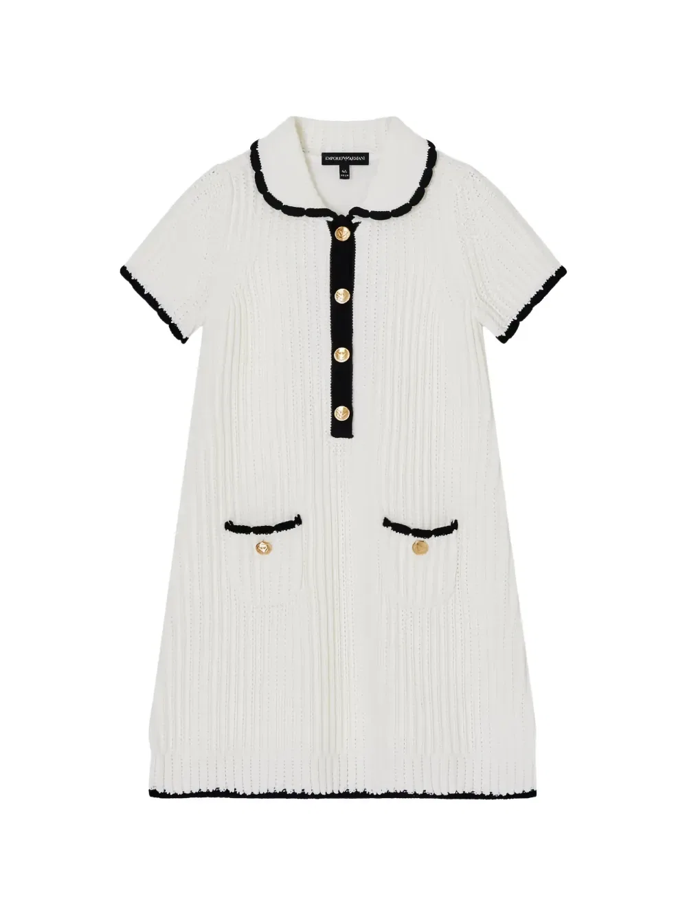 Платье с воротником на пуговицах Emporio Armani Kids, белый
