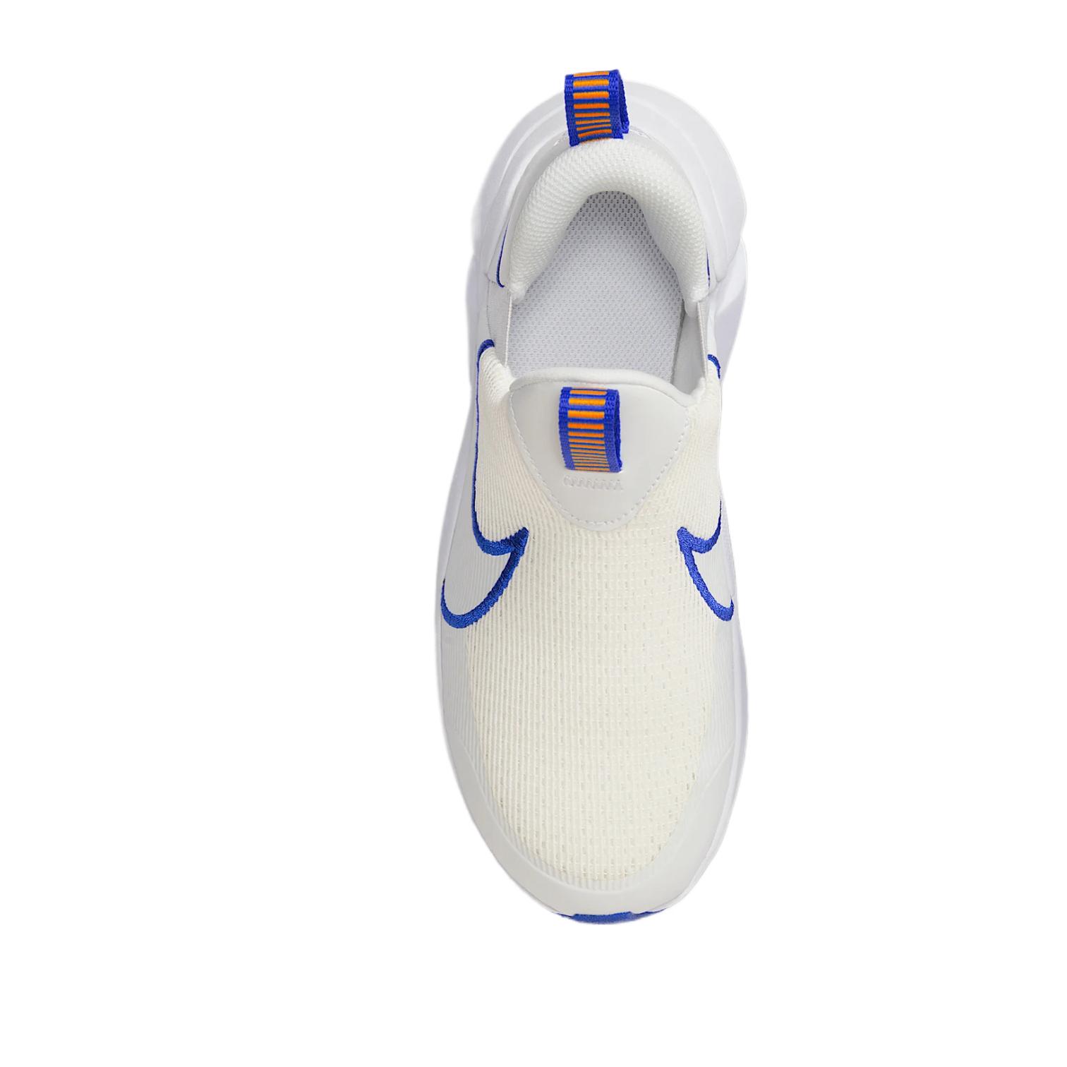 Nike Flex Plus 2 дышащие низкие детские беговые кроссовки Mountain White Royal Blue Orange Peel Yellow White — фото 4