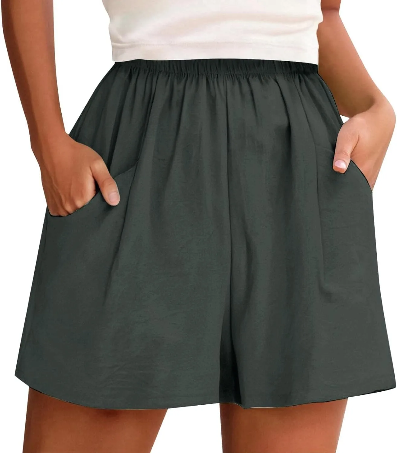 

Льняные шорты для женщин летние casual на высокой резинке