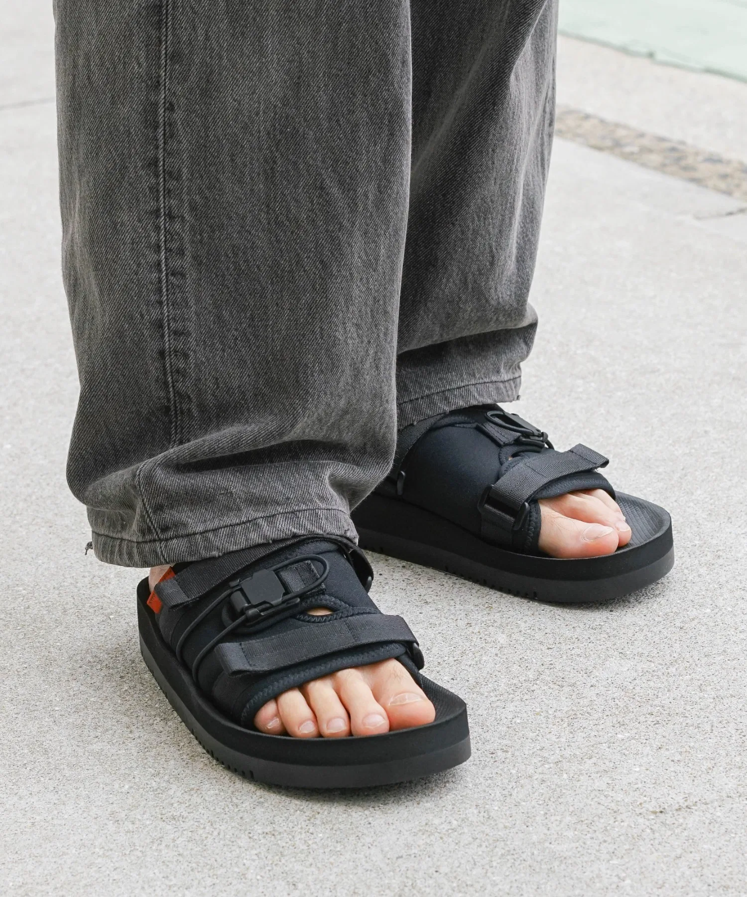 Мужские спортивные сандалии HIJACK SANDALS Manic с толстой подошвой чёрные — фото 2