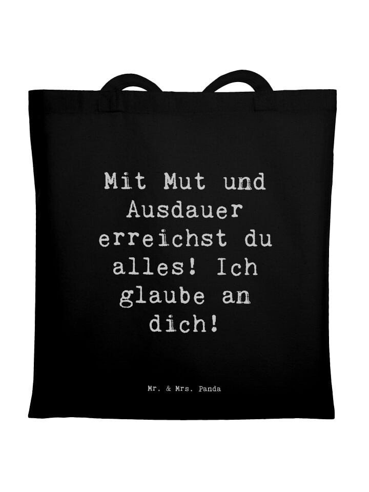 

Сумка Mr. & Mrs. Panda Tragetasche Spruch Sportliche Wettkämpfe Mut un..., черный
