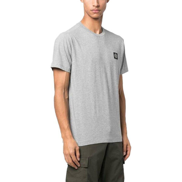 Футболка compass patch logo short-sleeve t-shirt 'melange grey' Stone Island, серый — фото 3