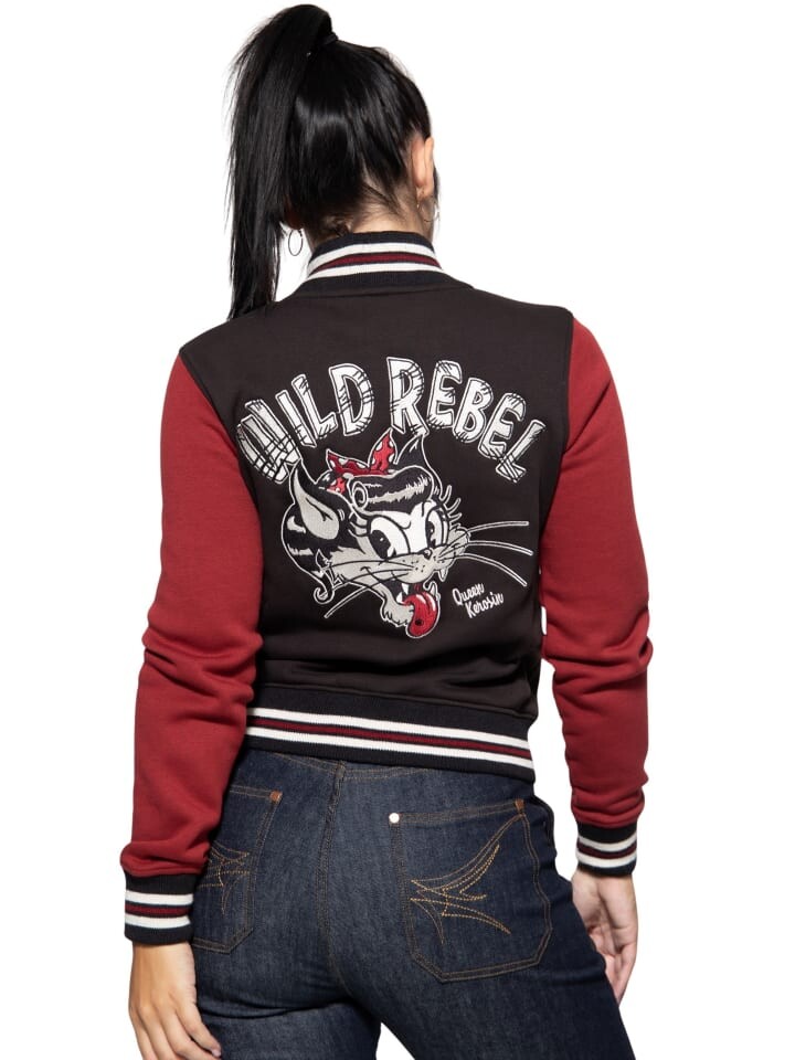 

Спортивная куртка Queen Kerosin College Sweatjacke Wild Rebel, цвет weinrot