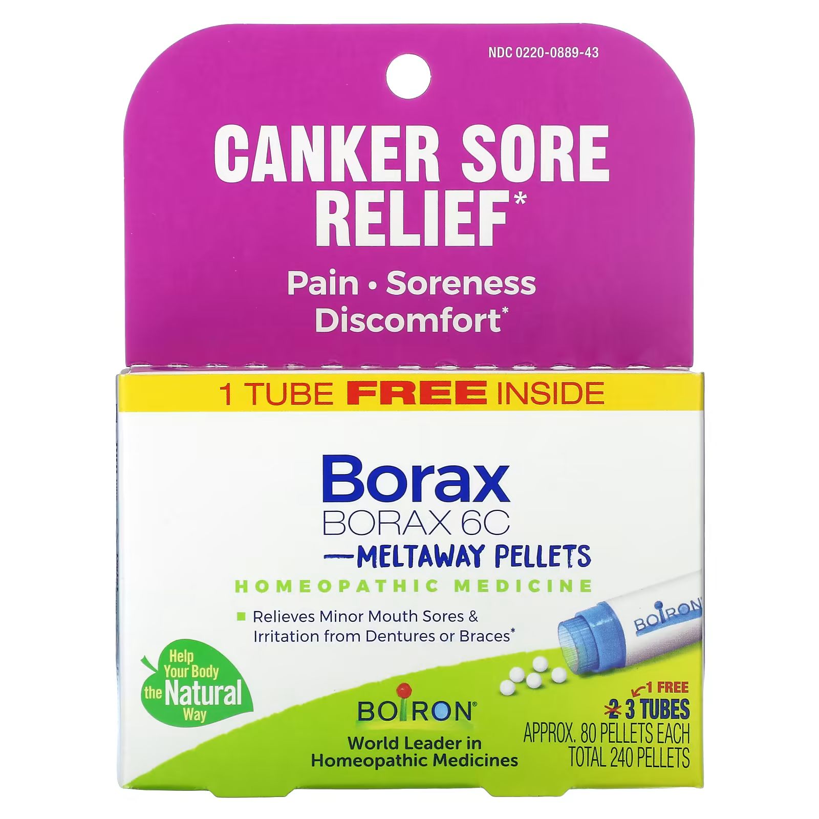 

Borax 6C, гранулы Meltaway, 3 тюбика, прибл. 80 гранул каждый Boiron