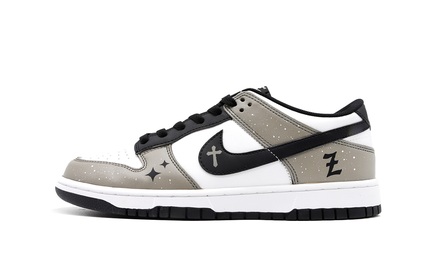 

Кроссовки Nike Dunk Skateboarding Shoes Unisex Low-top Black/White/Brown, черный