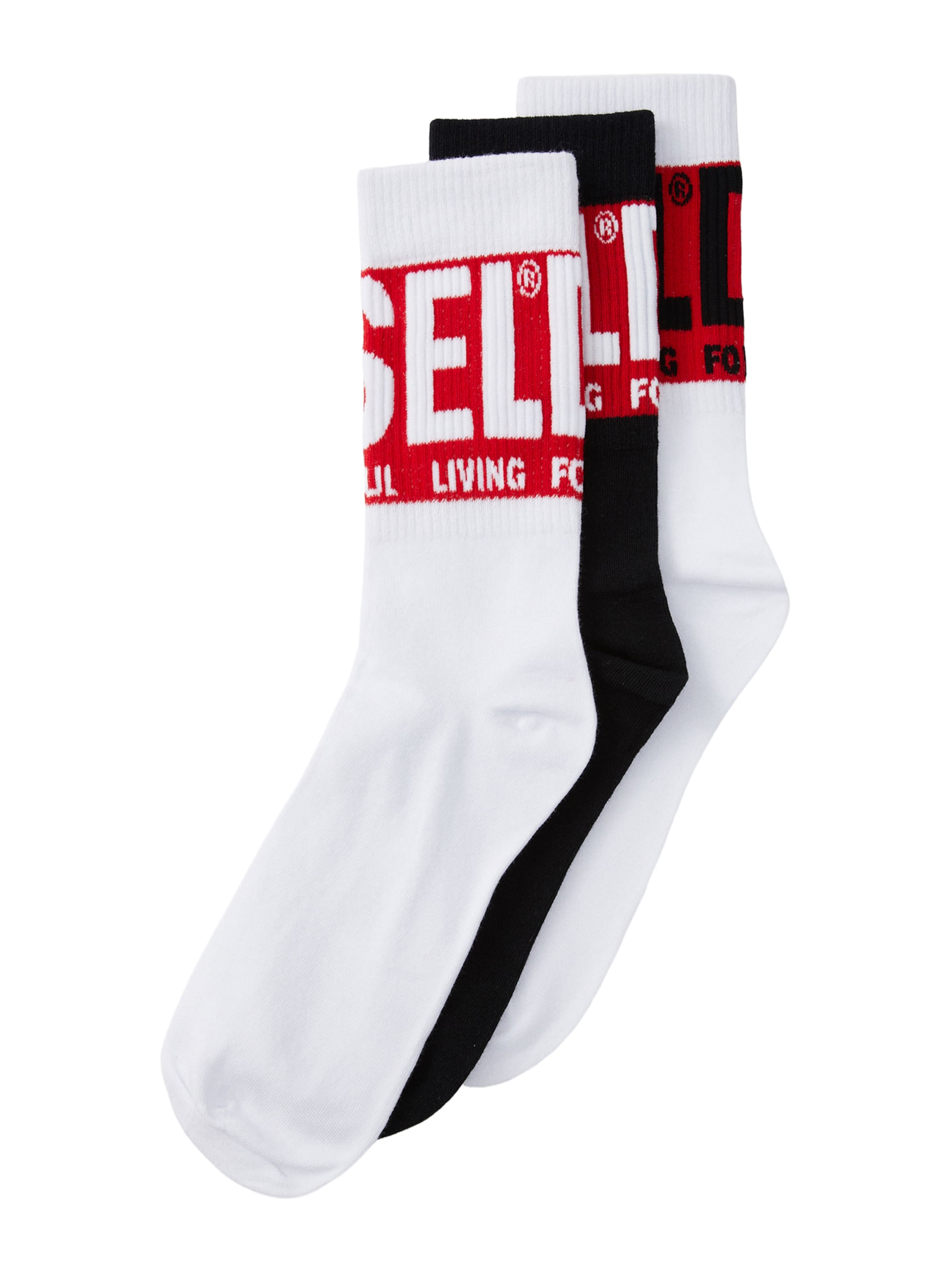 

DIESEL Носки 'SKM-RAY' в черном, белом цвете