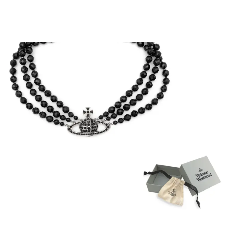 

Мессалиновое ожерелье с тремя рядами Chocker Vivienne Westwood
