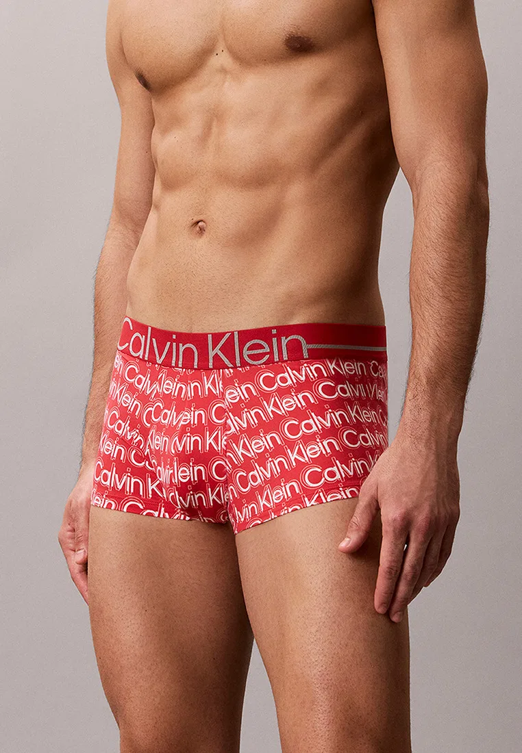 Трусы, низкая посадка, микрофибра, Calvin Klein, красный