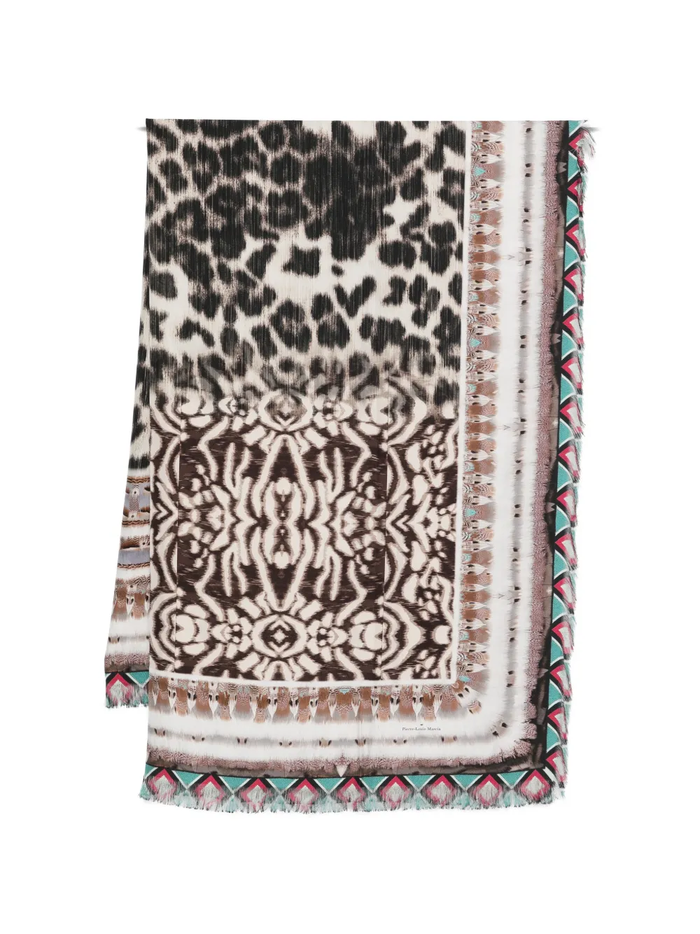 

Шарф с принтом и необработанным краем Pierre-Louis Mascia, белый