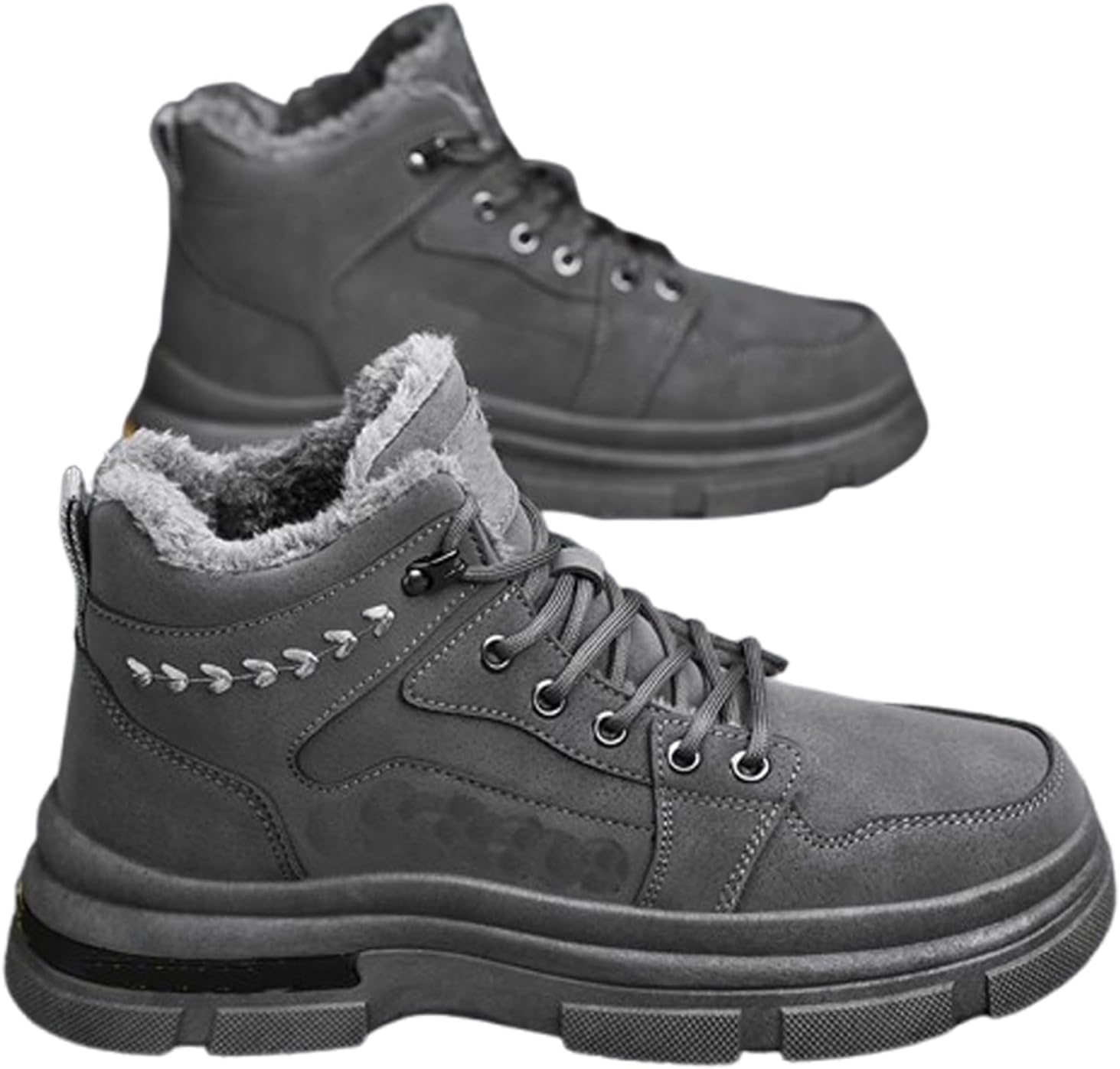 

Мужские ботинки для походов и работы, зимние снегоступы с противоскользящей подошвой, удобные теплые ботинки для активного отдыха на свежем воздухе Generic, серый