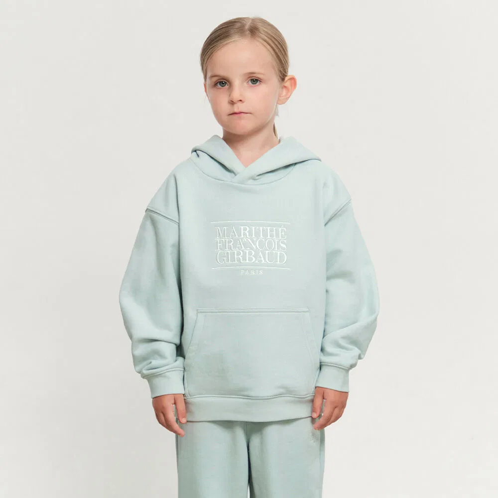 Детское худи с классическим логотипом мятное от Marithé Kids