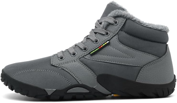 

Зимние ботинки Qacksv для мужчин, снегоступы до середины голени, водонепроницаемые, с утеплителем и меховой подкладкой, для прогулок на открытом воздухе и работы, противоскользящие, прочные и теплые короткие зимние ботинки, серый