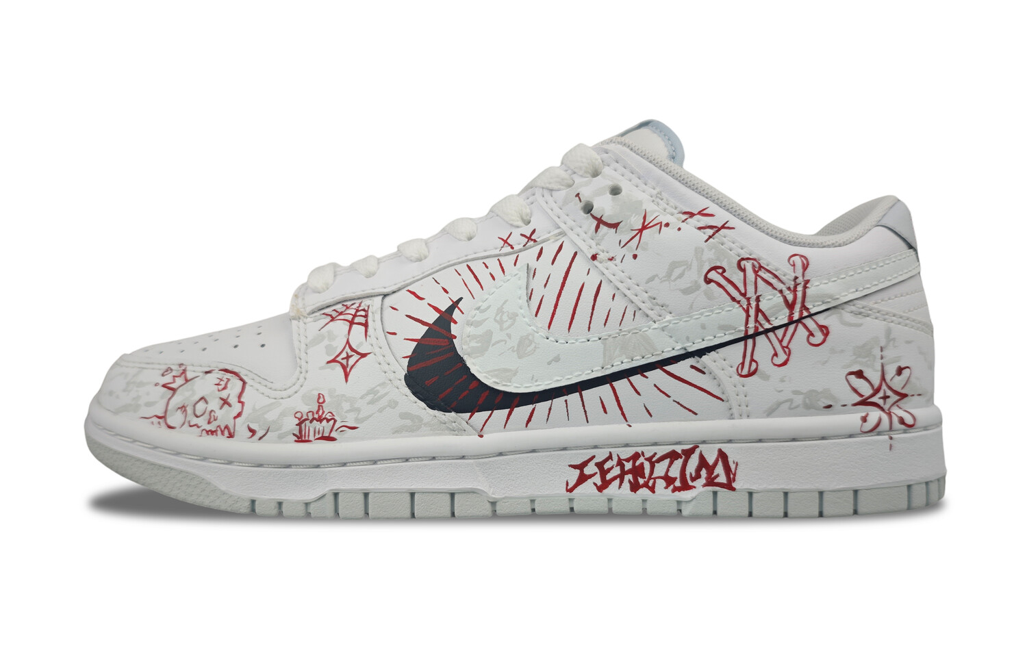 

Кроссовки Nike Dunk Skateboarding Shoes Men Low-top Grey / Red, белый