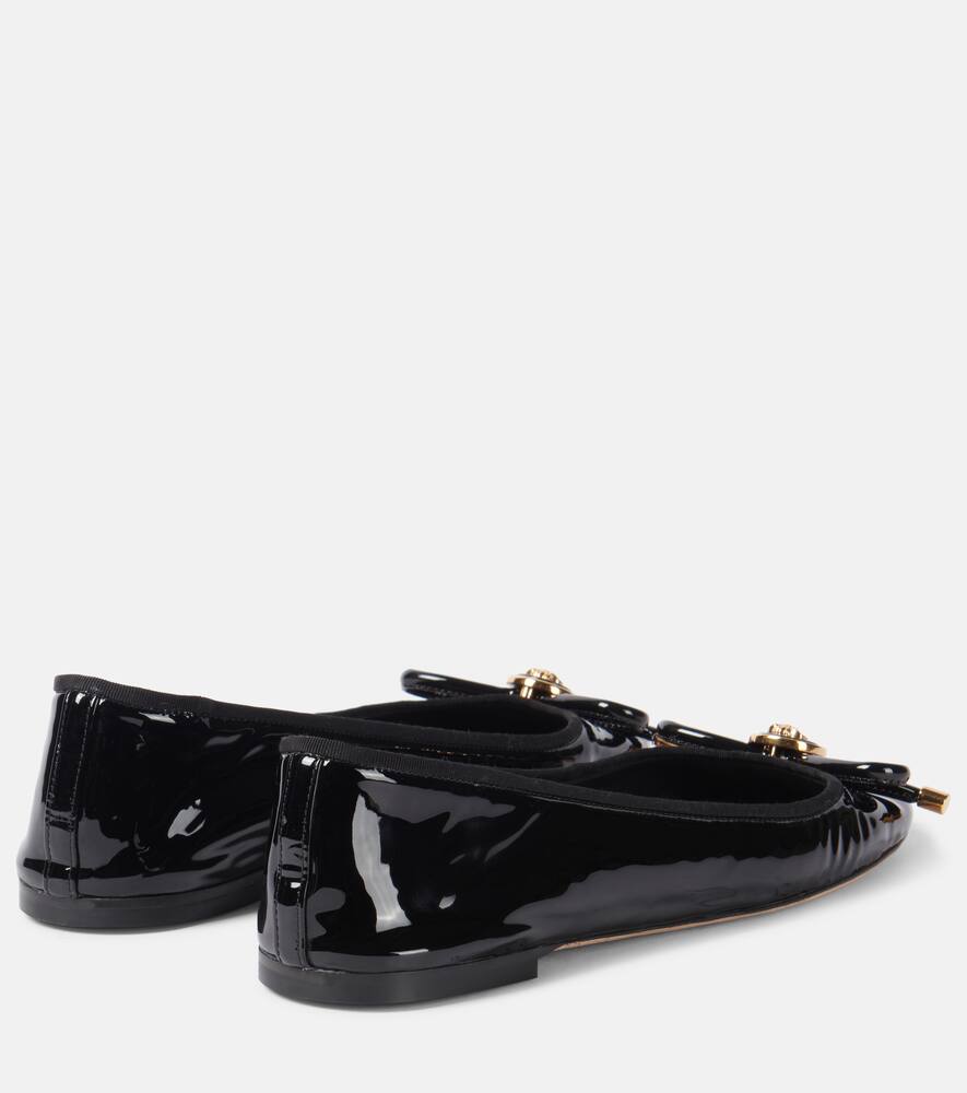Балетки Opera из лаковой кожи с бантом, 1B00V-Black-Gold Versace, 1B00V-Black-Versace Gold — фото 2