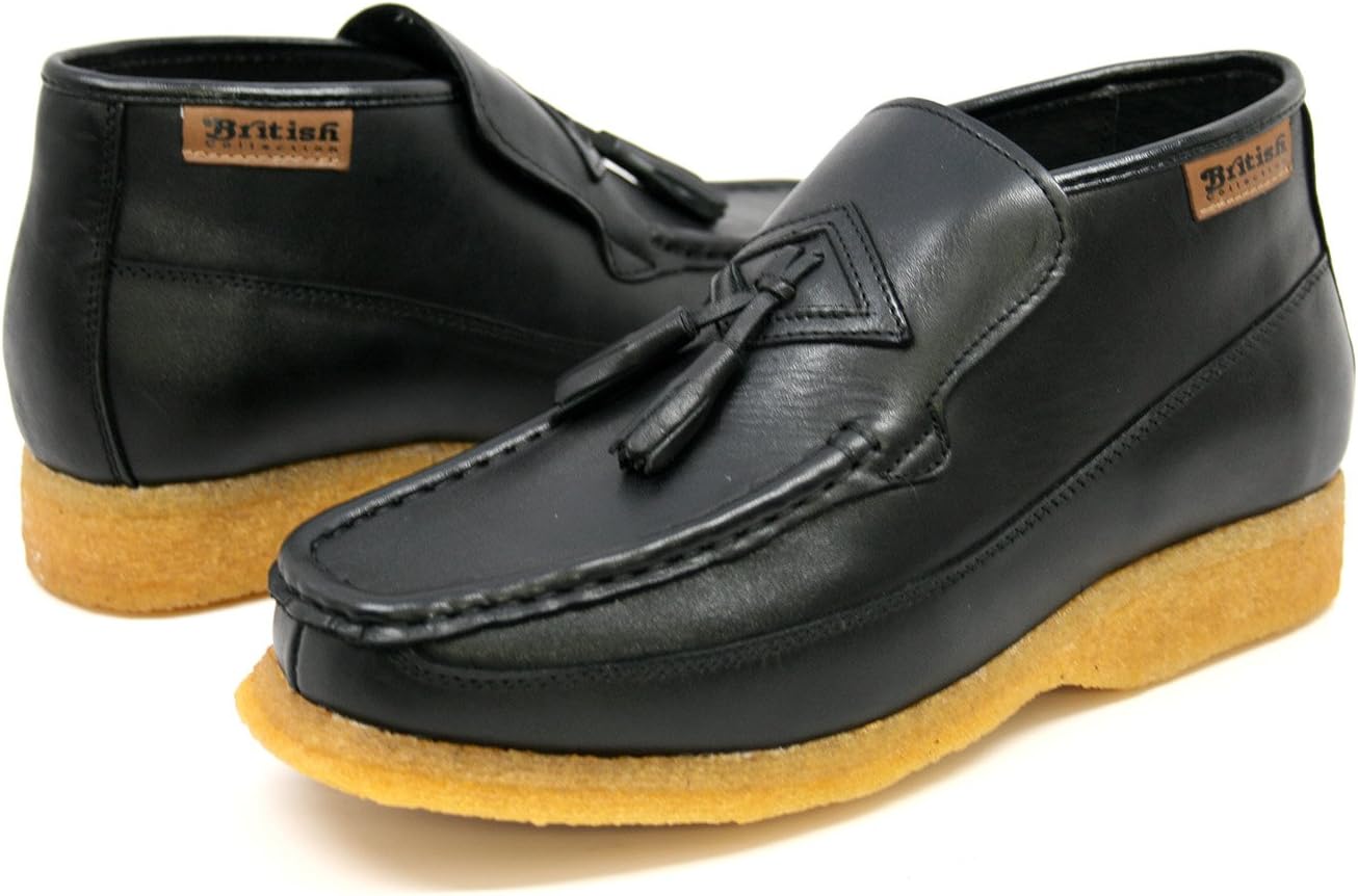 

Мужские классические кожаные туфли British Collection слипоны до щиколотки, черный