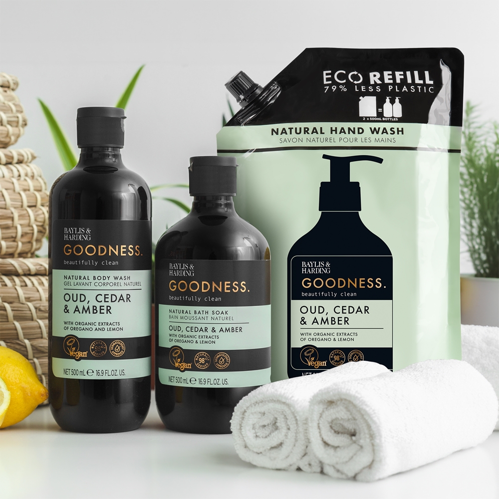 Гель для душа Goodness с ароматом уда, кедра и амбры Baylis & Harding, 500 мл — фото 3