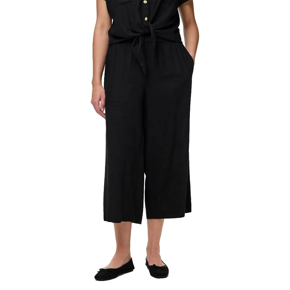 

Брюки с высокой талией Pieces Pia Culotte Wide Leg, черный
