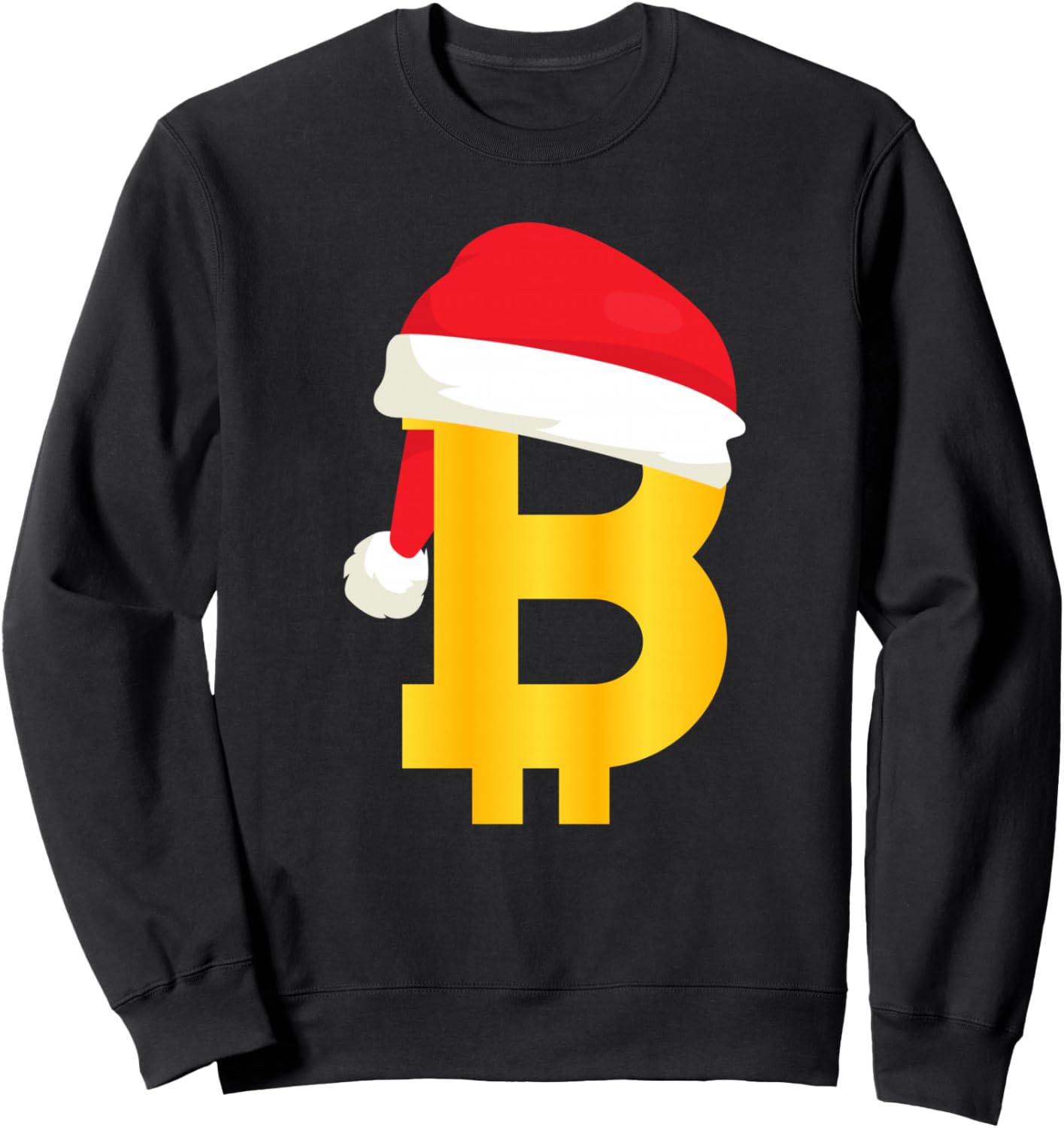 

Забавная толстовка с изображением Санта-Клауса из биткоина и рождественской елки на блокчейне Crypto Fox, черный
