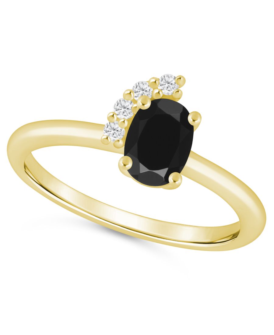 

Кольцо с аметистом (3/4 карата) и белым бриллиантом (1/20 карата) из белого золота 10 карат Macy's, Onyx