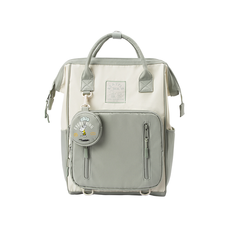 

SEM/R Сумка рюкзак из нейлона унисекс большая бежево-черная, Style B White Green Tone