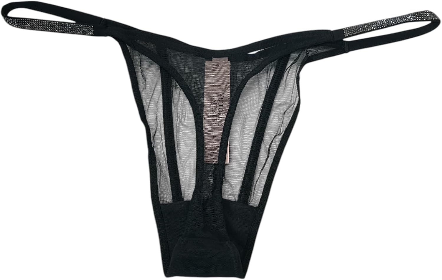 Victoria's Secret Sheer Shine трусики-стринги цвет Black New, Black Shine — фото 4