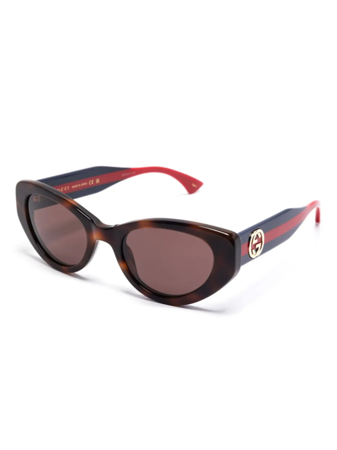 Gucci Eyewear солнцезащитные очки в оправе 'кошачий глаз', коричневый — фото 2